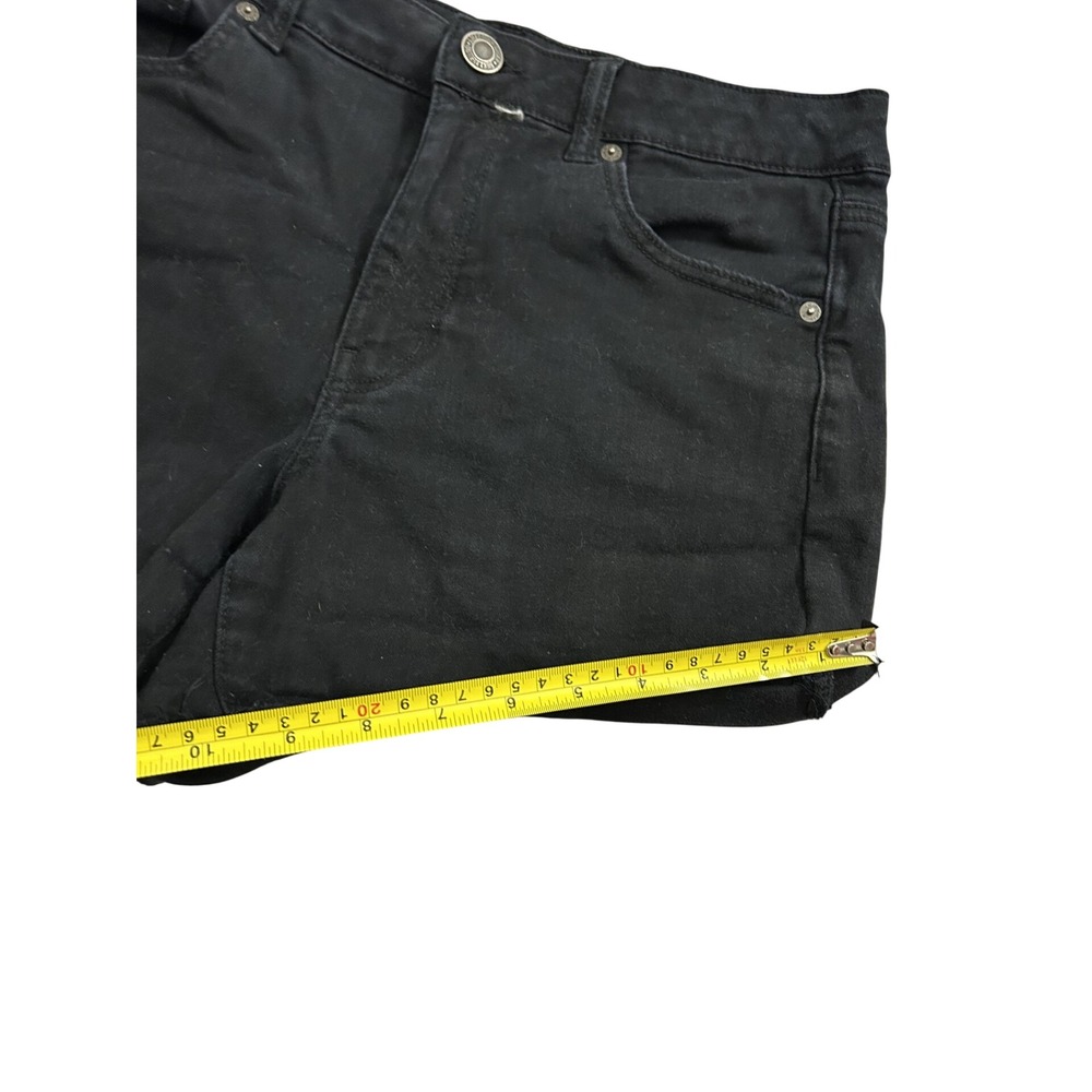 American Eagle Denim Short Womens 12 Black Excellent High Waisted Raw Hem Cutoff - Picture 5 of 7